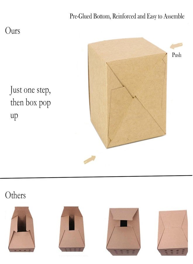 Oletx 25 Pcs Brown Paper Gift Boxes, Small Candy Treat Boxes Bulk, 3x3x3 inch Gift Box with Lids for Party Favors, Birthday Gifts, Wedding Gifts - Image 3